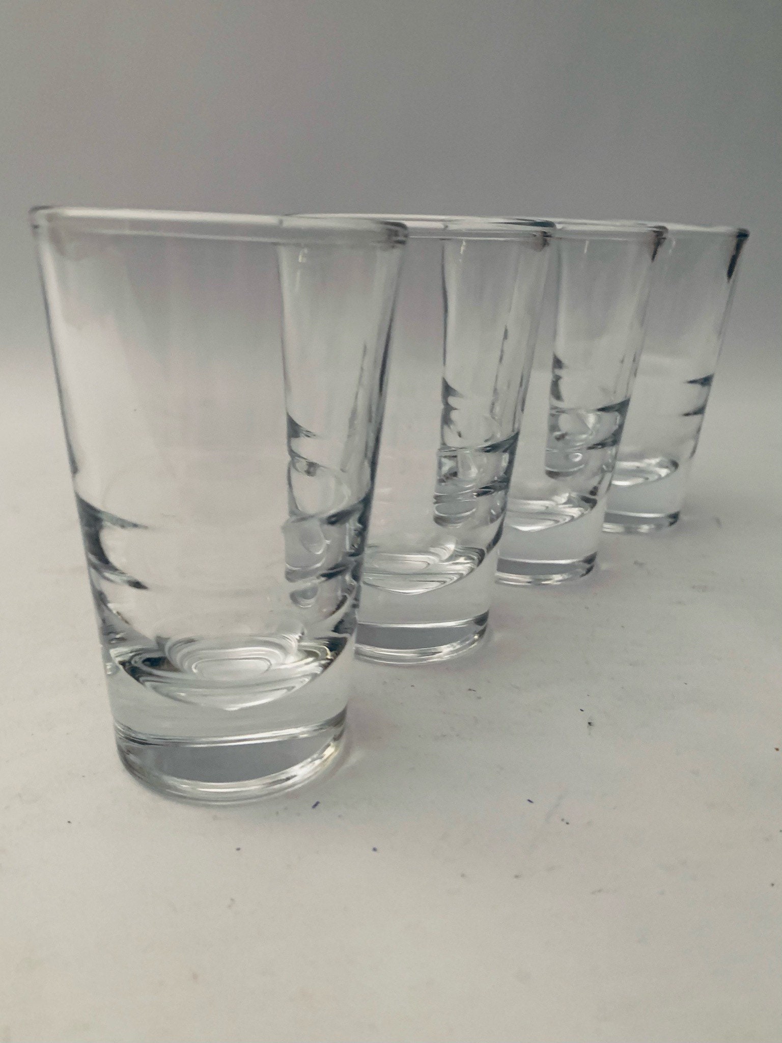 Vintage Heavy Clear Double Shot Glasses Set of 4 Etsy 日本