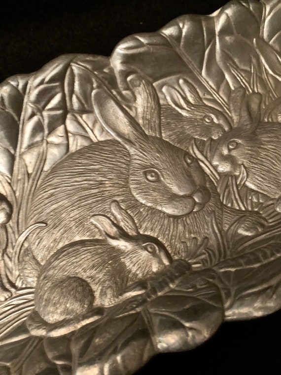 Vintage 1990 Arthur Court Rectangular Aluminum Bunny Tray | Etsy