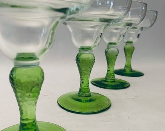 Festliche grüne gehämmerte Margarita/ Cocktailgläser - Set von (4)