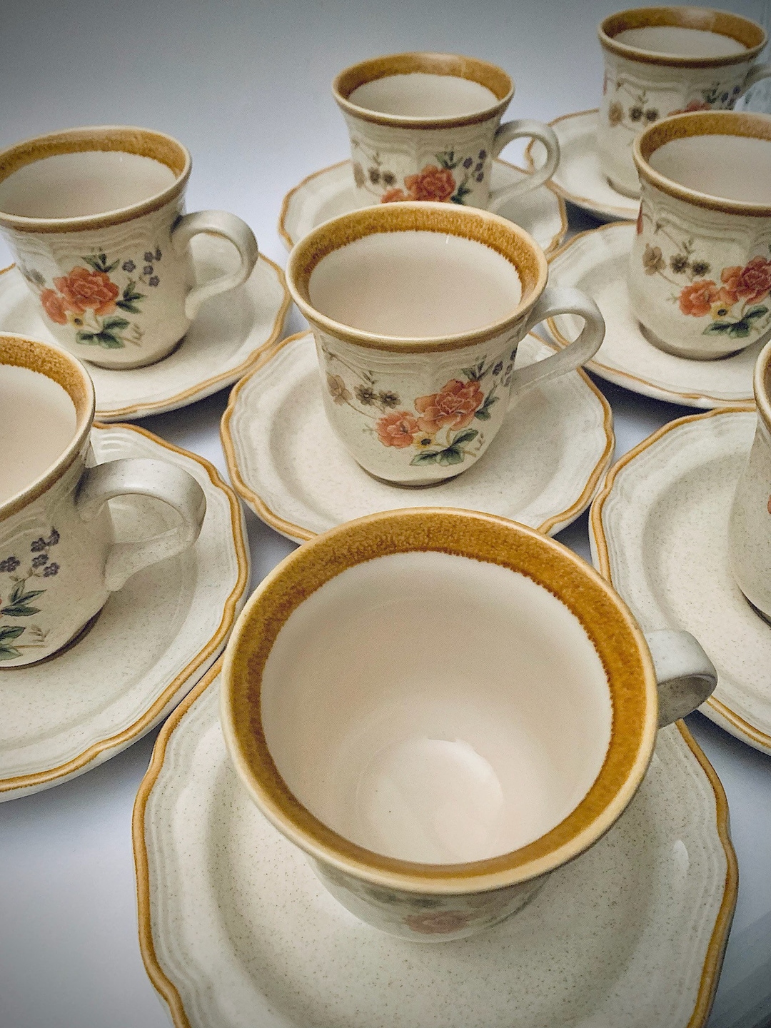 Vintage Mikasa Garden Club Silk Bouquet Stoneware Dinnerware