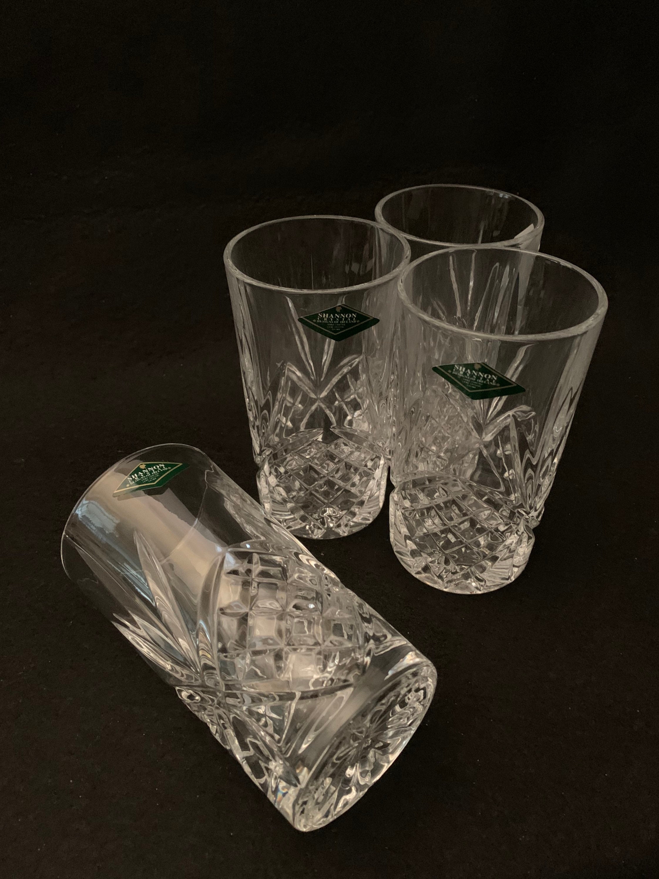 Handcrafted SHANNON Crystal Highball Glasses by Godinger Set of 4 