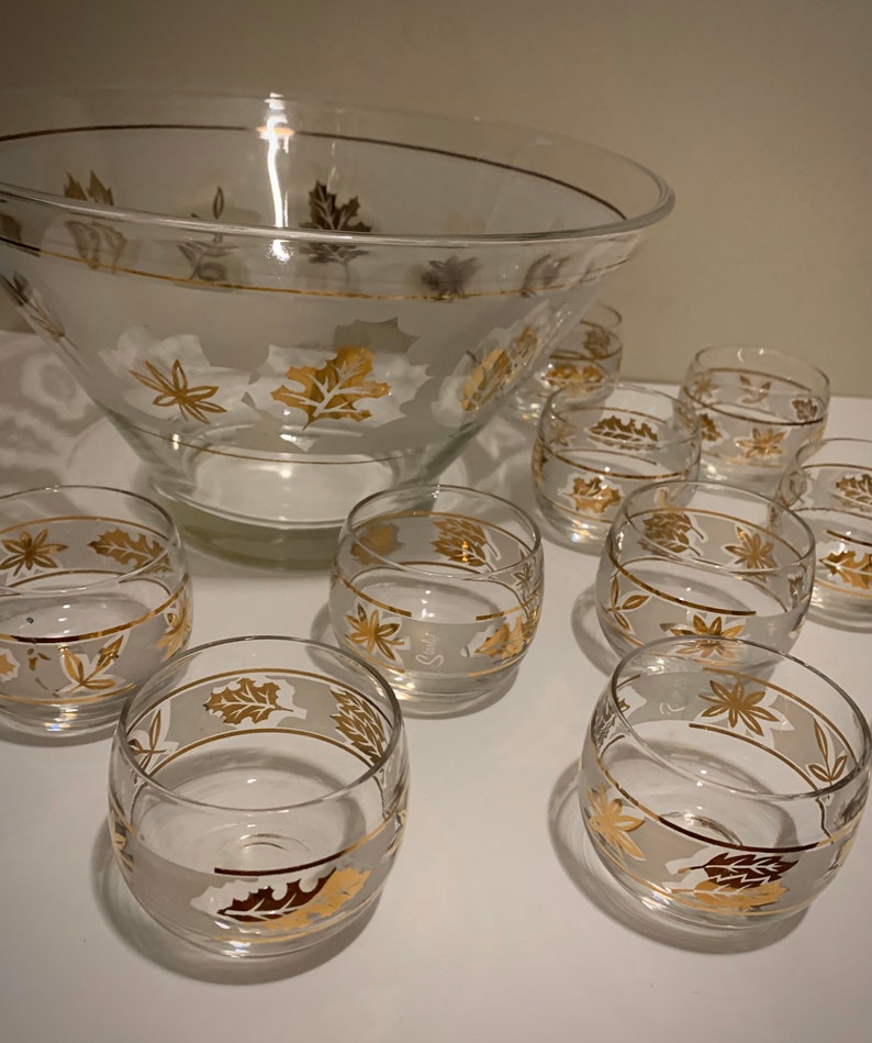 libbey 10 piece punch bowl set