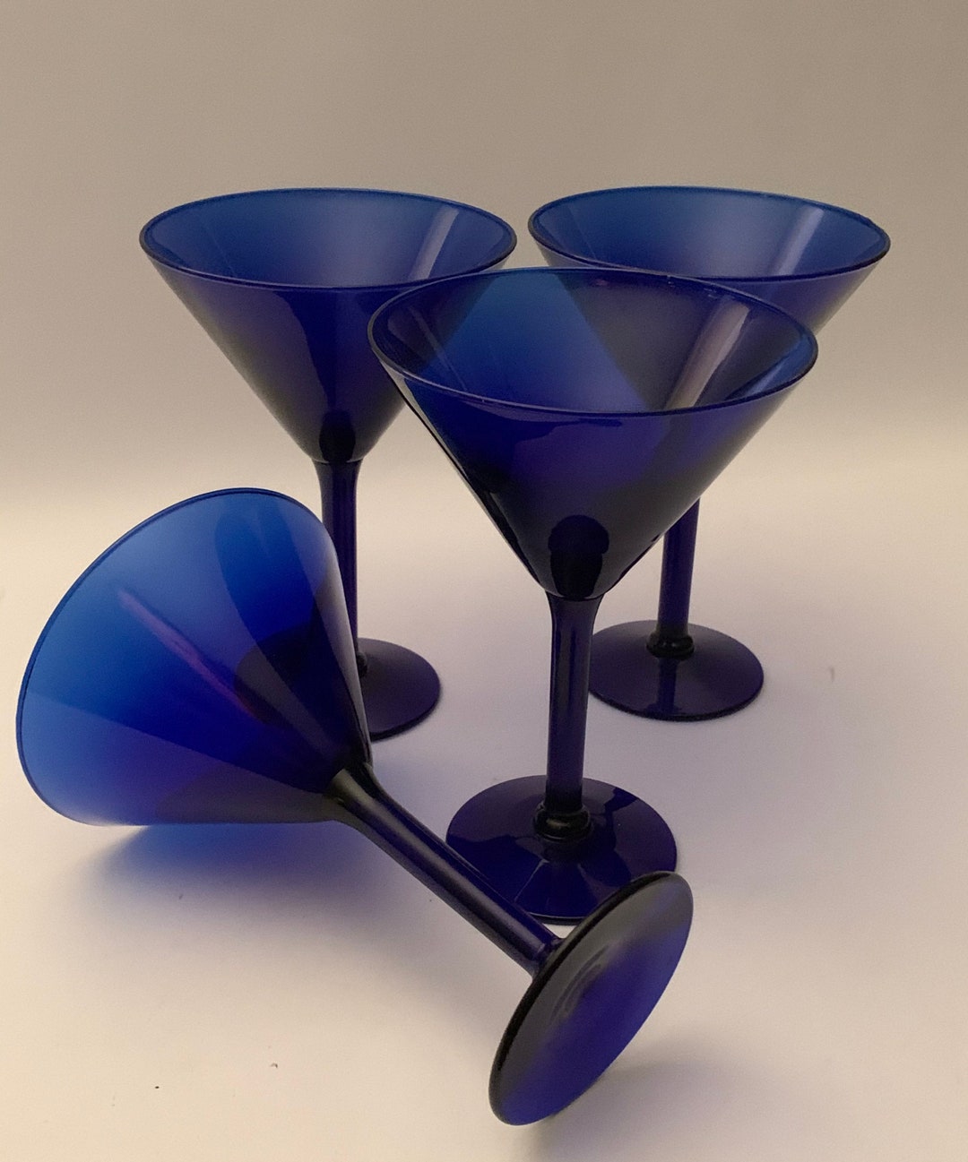 Vintage Cobalt Blue Martini Glasses Cobalt Glasses Set of Etsy
