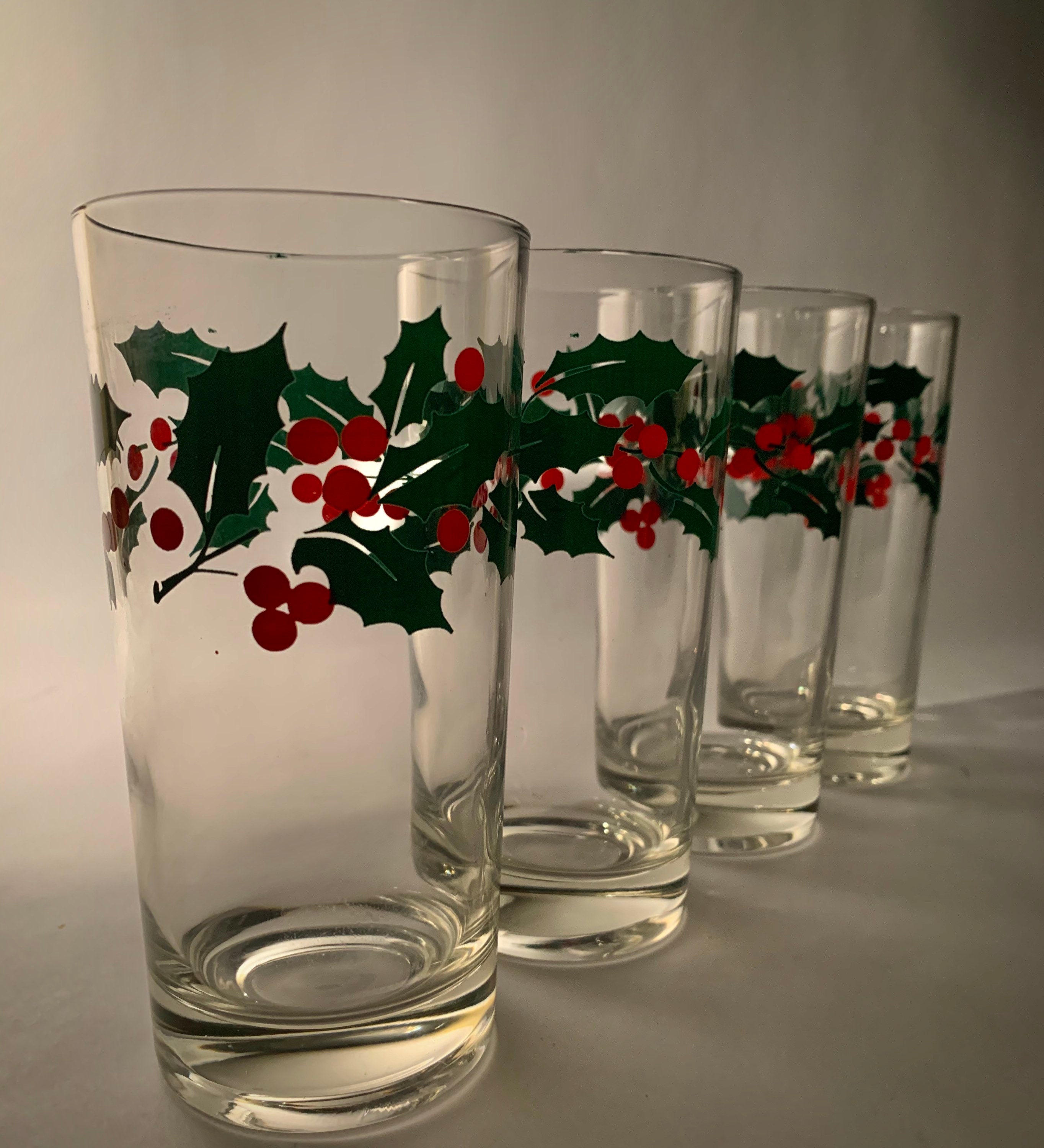 Vintage High Ball Holly Drinks Glasses, Set of 8 – Madcap Cottage