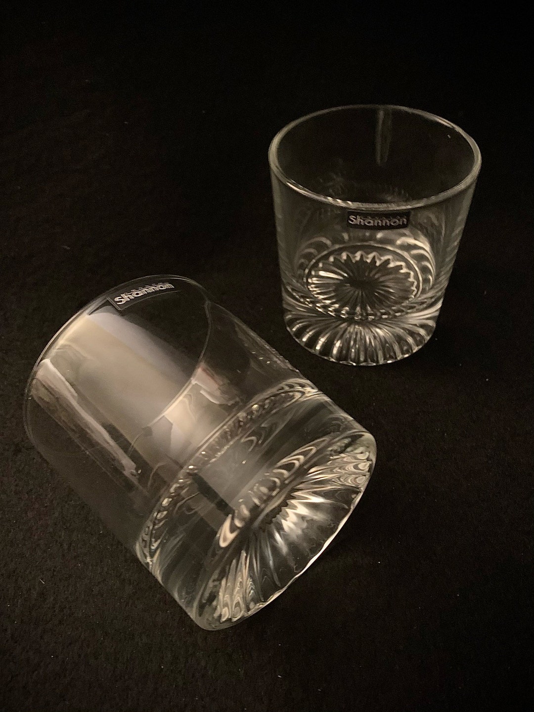 SHANNON Crystal Double Old Fashioned Glasses by Godinger Set of 2 Etsy