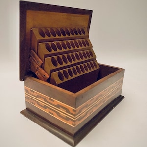 Portasigarette pieghevole retrattile in legno vintage
