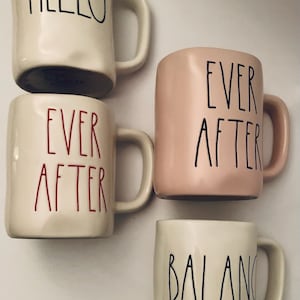 Rae Dunn Large Coffee Mug, Rae Dunn Coffee  Mug - EVERAFTER,  BALANCE , HELLO, - Sold Individually