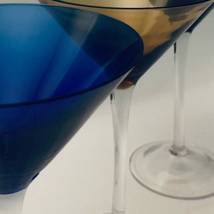 Vintage Jewel Toned  Martini Glasses - Set of (3)