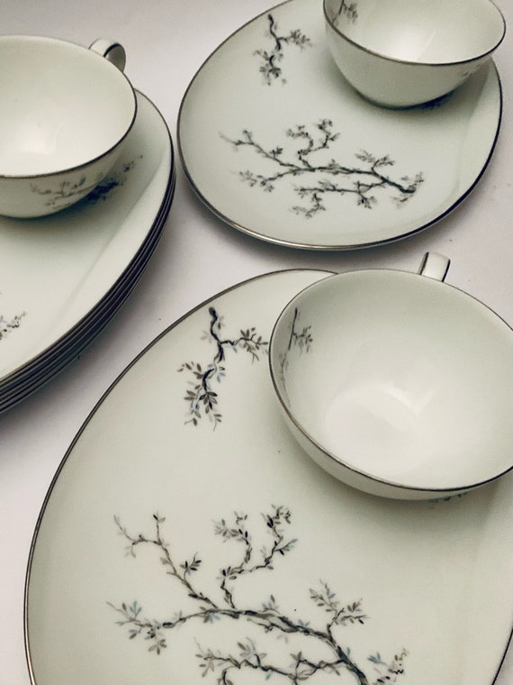 Vintage Noritake Luncheon Snack Sets - Plates & Flat Tea Cup