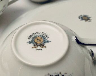 Vintage Noritake Luncheon Snack Sets - Plates & Flat Tea Cup Vintage Noritake Luncheon Snack Sets - Plates & Flat Tea Cup