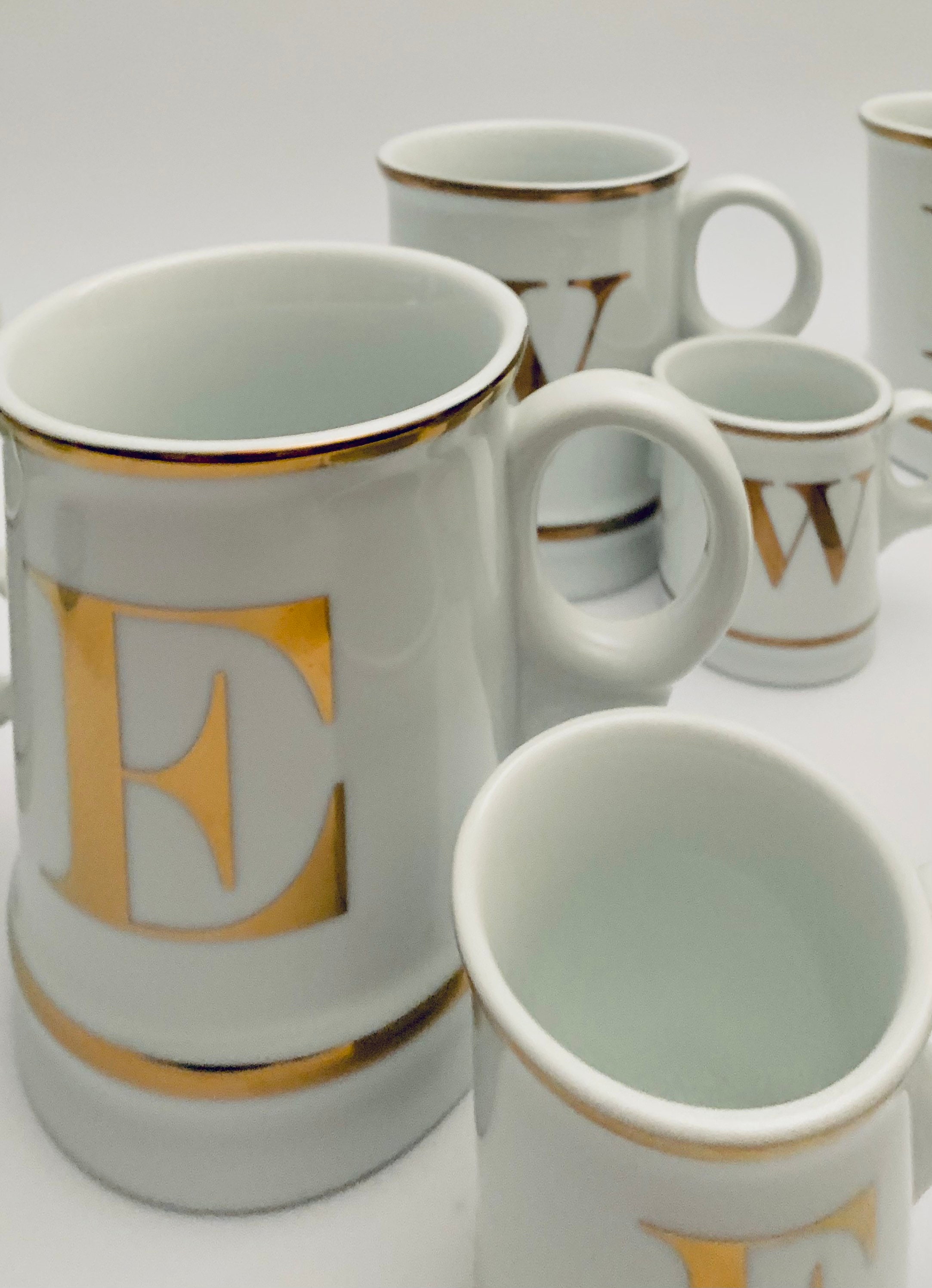 Monogram mug with 22 karat gold initial – ShopGoldenandGrey