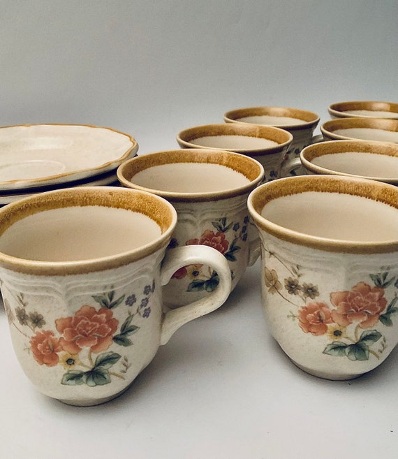 Vintage Mikasa Garden Club Silk Bouquet Stoneware Dinnerware