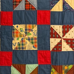 Vintage kleurrijke pin wiel quilt