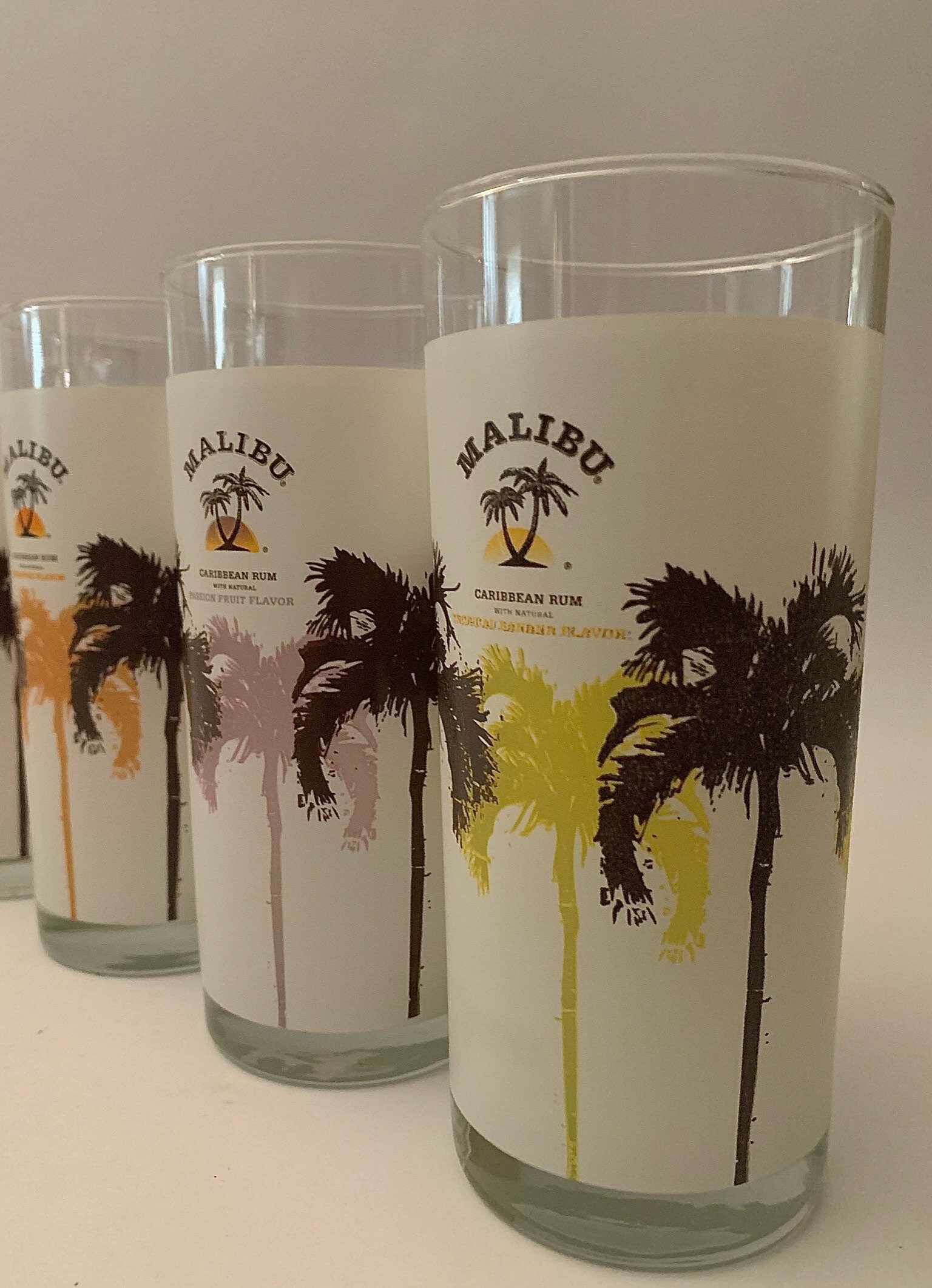 Malibu Rum Highball Glass Palm Trees Mango Scarface De Palma Etsy