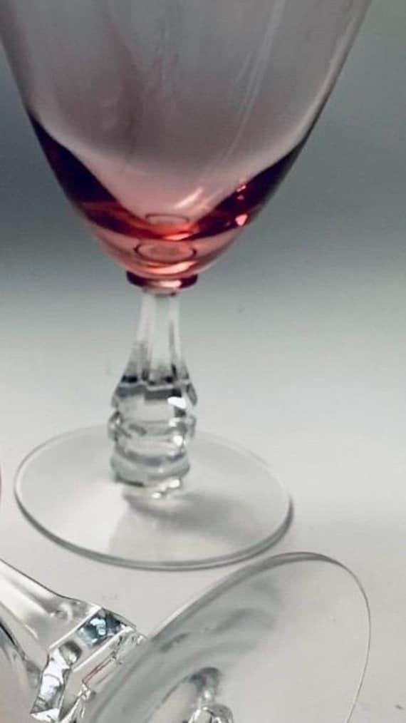 Tiffin-franciscan Wisteria Pink Stem 17477 Mid Century Water