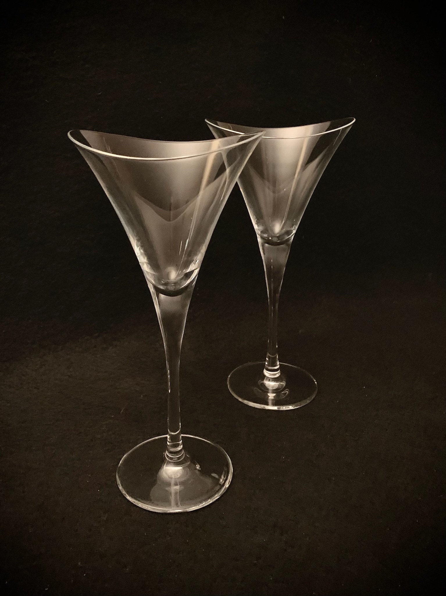 Double Wall Stemless Martini Glasses, Set of 2, Borosilicate Glass