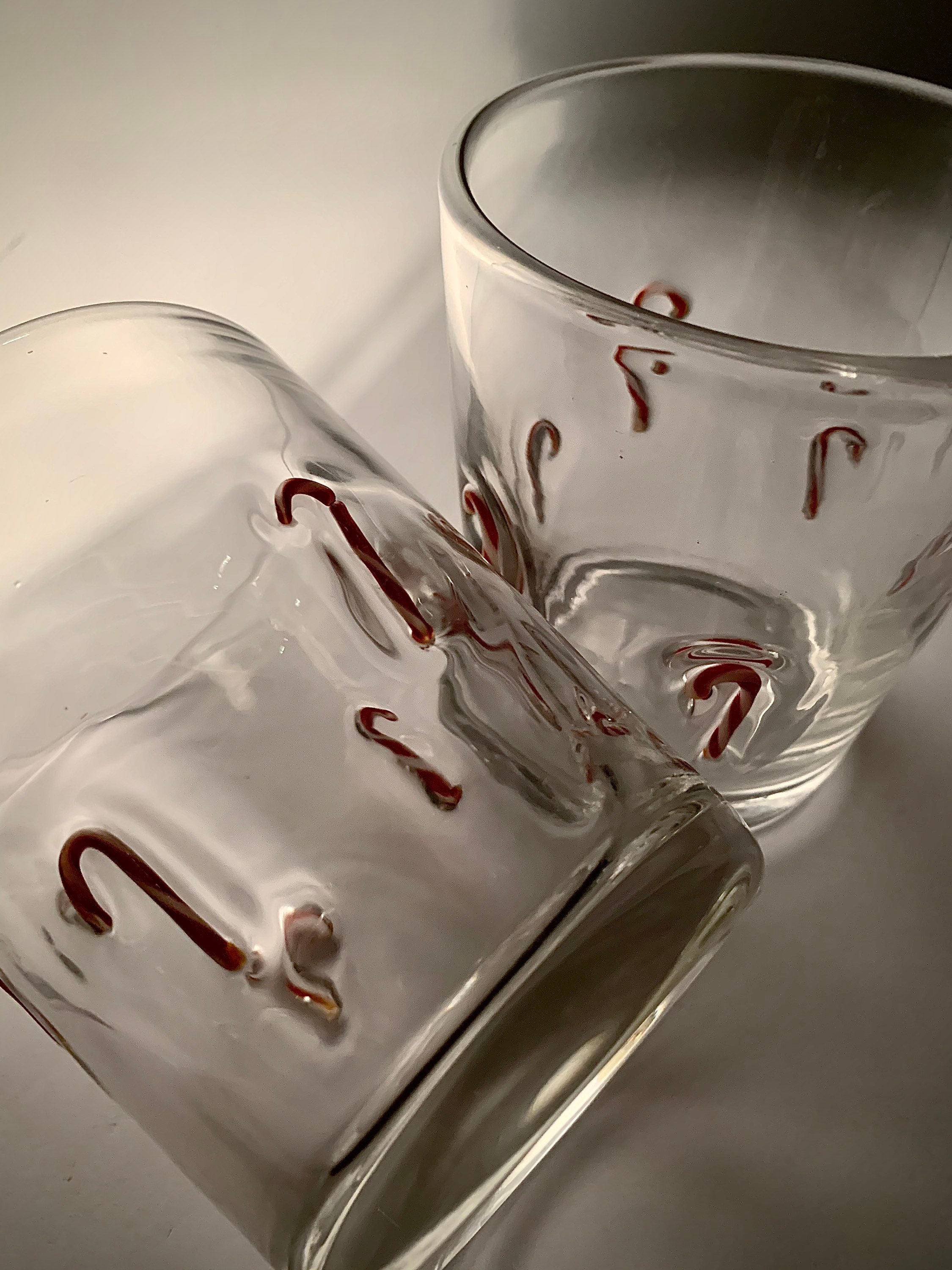 Artland Candy Cane Double Old Fashion Glasses / Tumblers Set Etsy