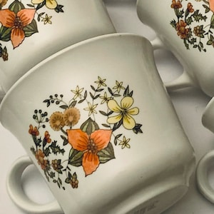Vintage Corelle Indian Summer Coffee Mugs, Indian Summer Tea Cups - Set of (5)
