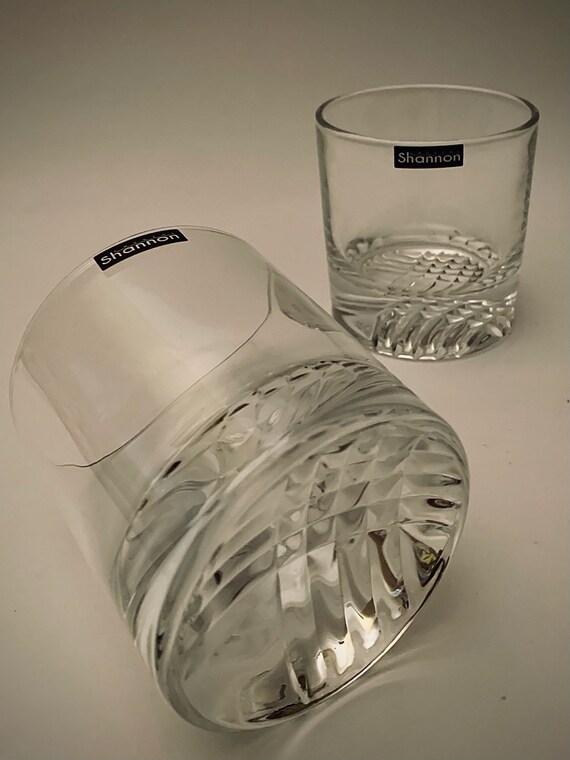 SHANNON Crystal Double Old Fashioned Glasses by Godinger Set Etsy