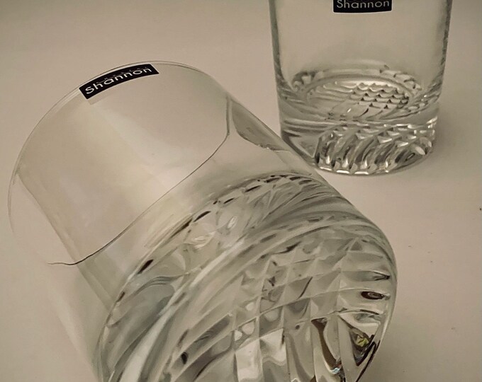 SHANNON Crystal Double Old Fashioned Glasses by Godinger Set of 2 Etsy
