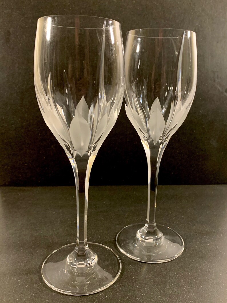 Mikasa Flame Damore Wine Glasses 24 Lead Crystal C.1991 Etsy