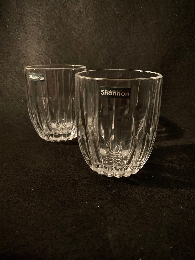 SHANNON Crystal Double Old Fashioned Glasses by Godinger Set Etsy