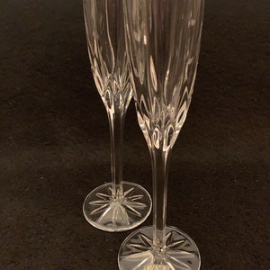 Vintage Mikasa Old Dublin Fluted Champagne Glasses 8 7/8” - Crystal Set Of 2