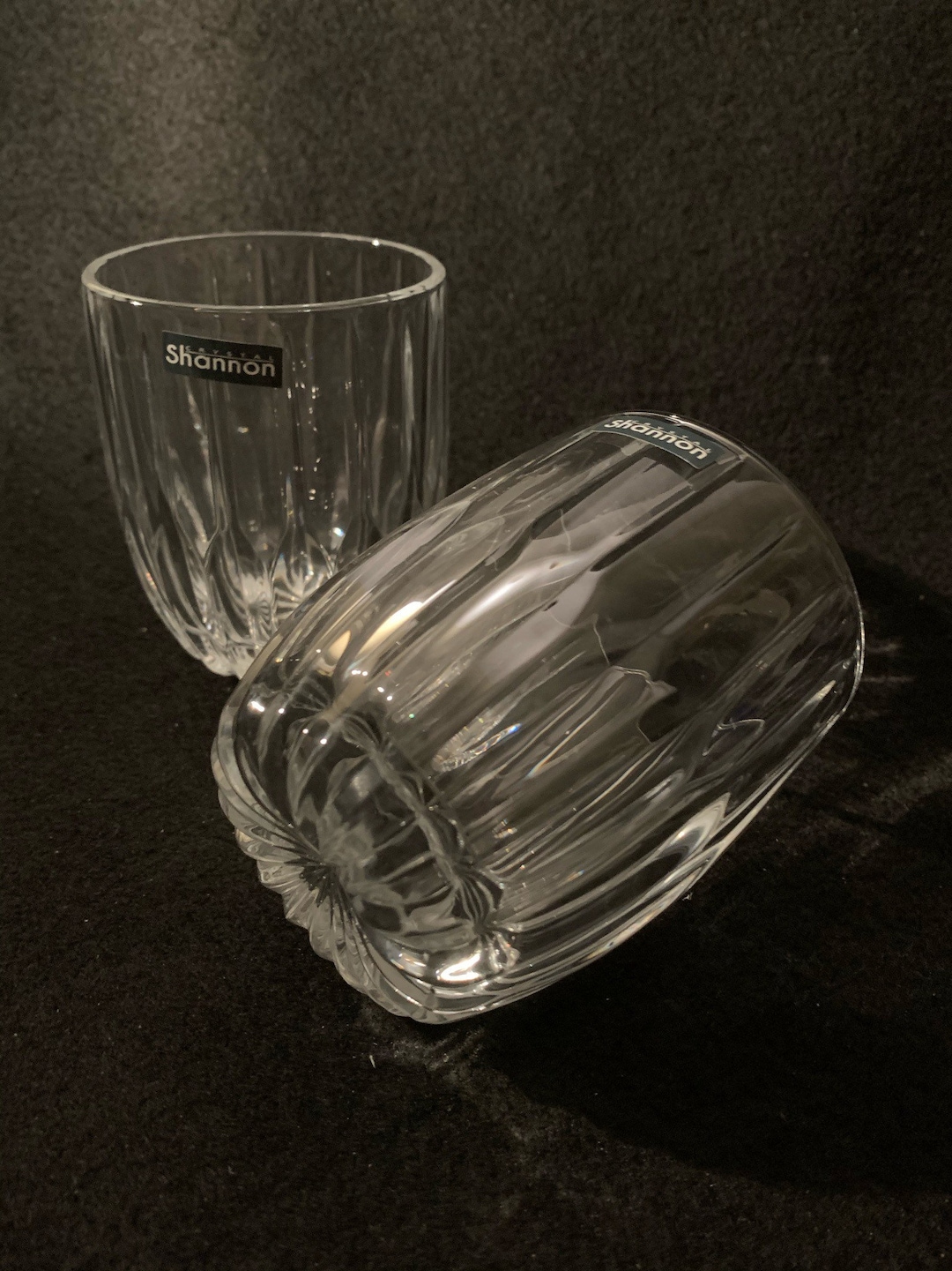 SHANNON Crystal Double Old Fashioned Glasses by Godinger Set of 2 Etsy