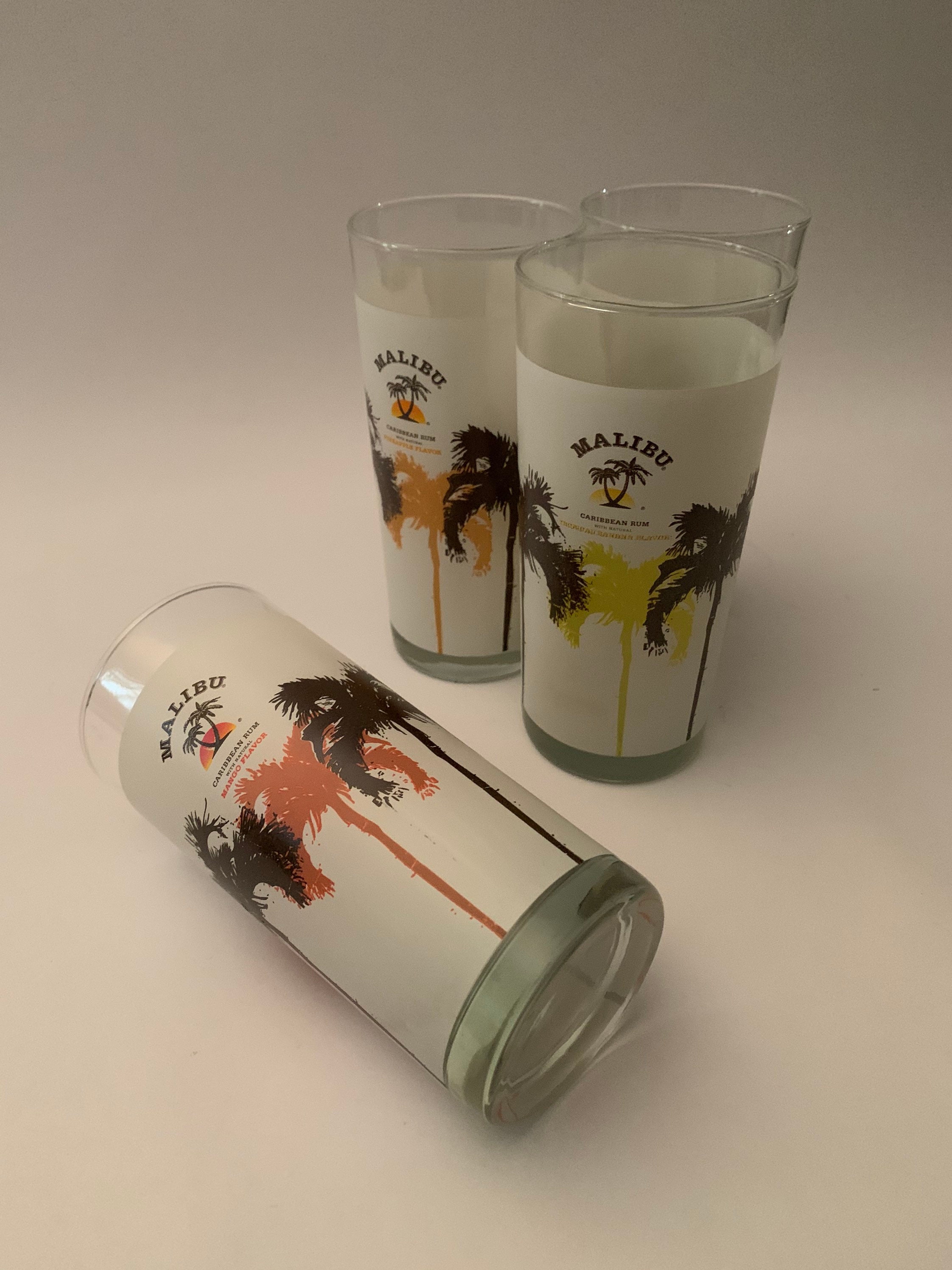 Malibu Rum Highball Glass Palm Trees Mango Scarface De Palma Etsy