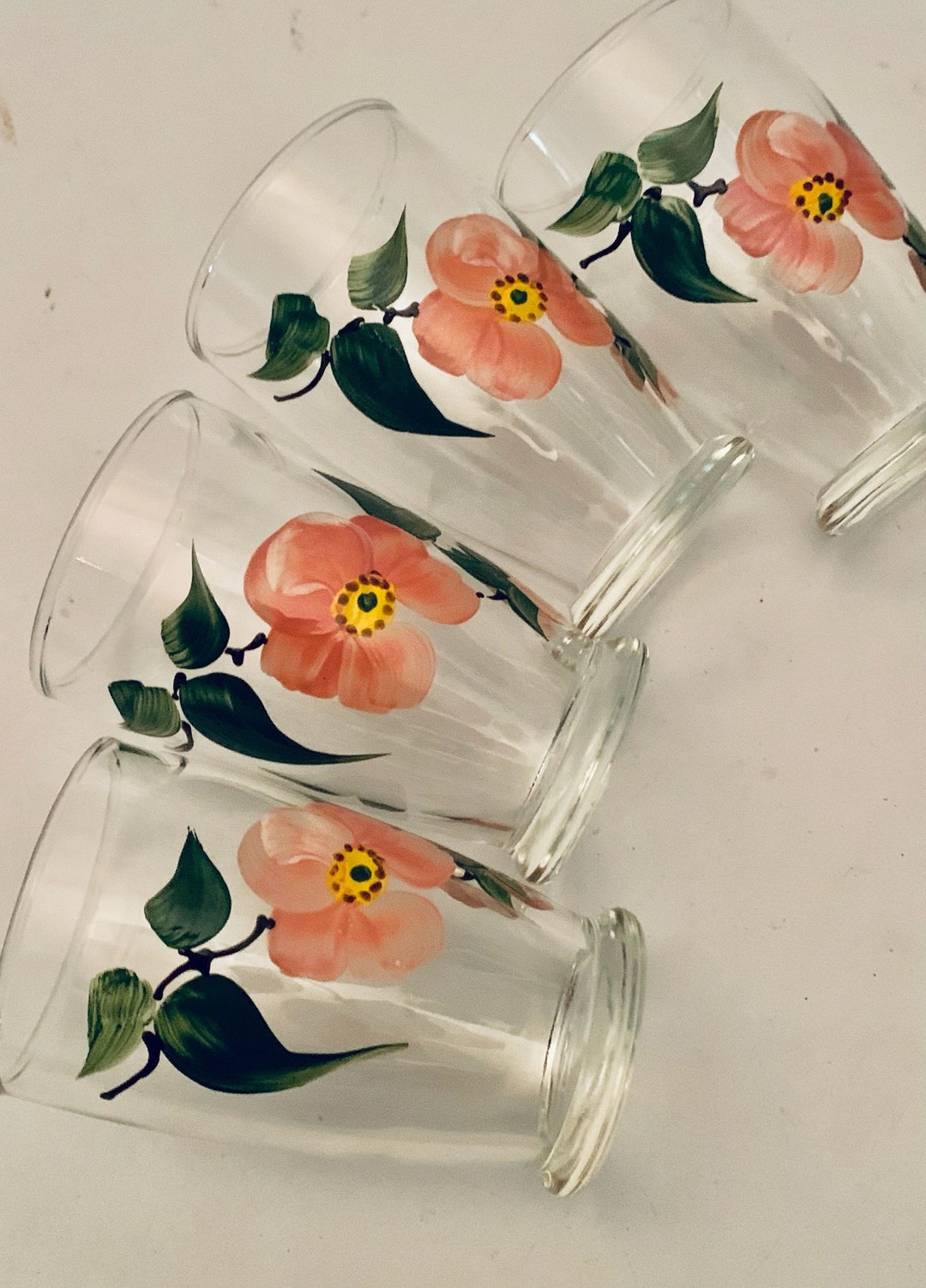 Rare Early 1941 Franciscan Desert Rose Juice Glasses Set Etsy
