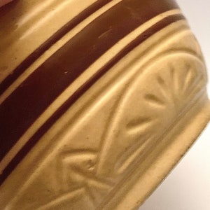 Vintage RRP Co. Yellow Ware, Stoneware Mixing Bowl, Geometric Designs