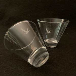 Vintage Tapered Etched Logo Grey Goose Cocktail Glasses - Set of (2)