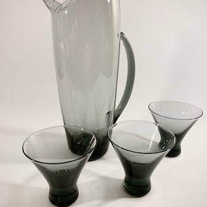 MCM Morgantown Smoke Glass Pitcher Set