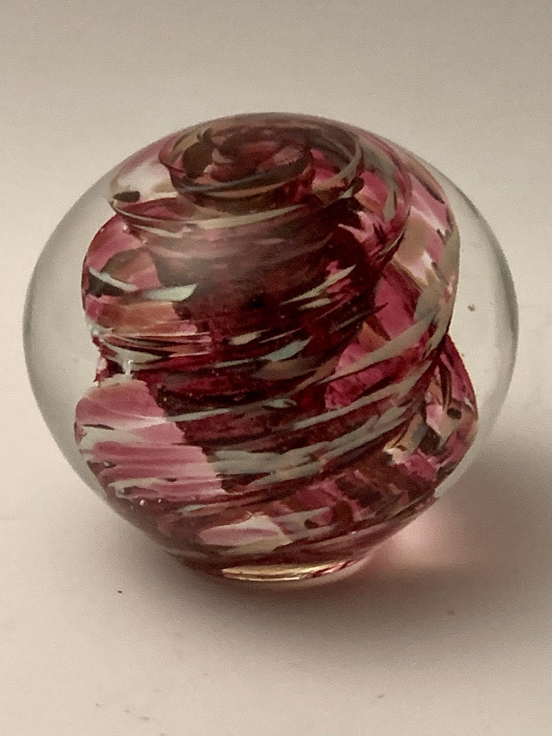Ruby Paperweight Signed Ruby Swirl Art Glass Paperweight – Collectible Mid Century Decor ...