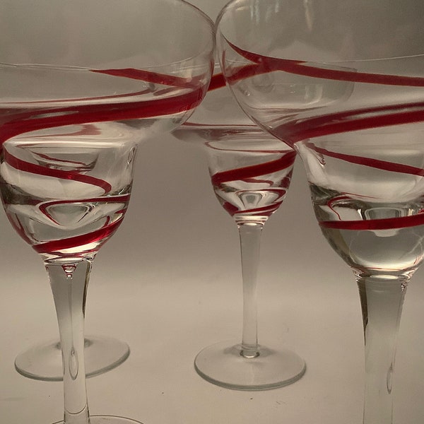 Red Margarita Glasses Etsy