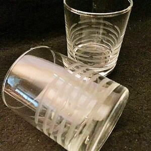 Etched Bands / Rings Old Fashion Rocks Glasses - Set of (2)