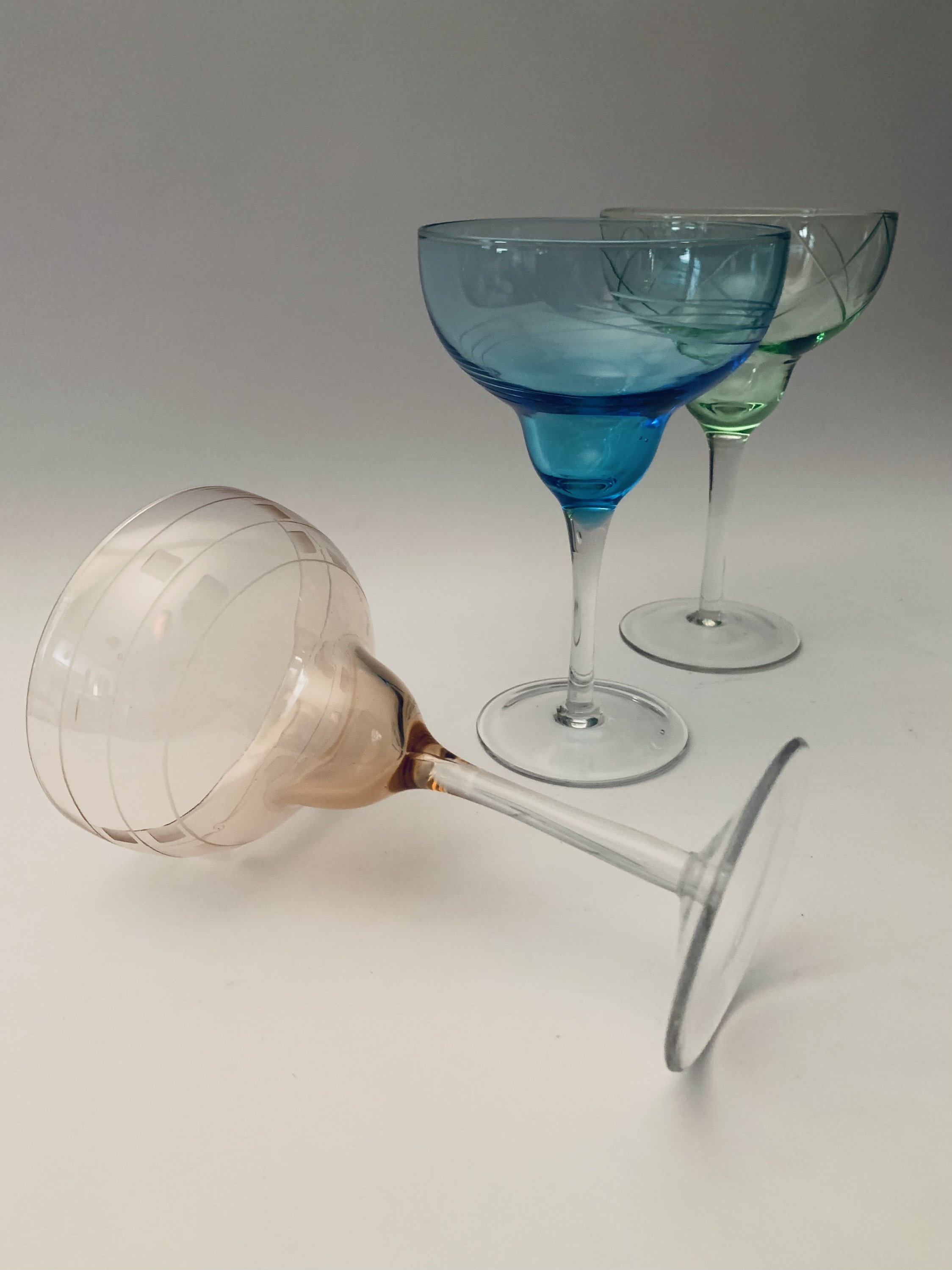 Multicolored Etched Margarita Glasses Cocktail Glasses Etsy UK