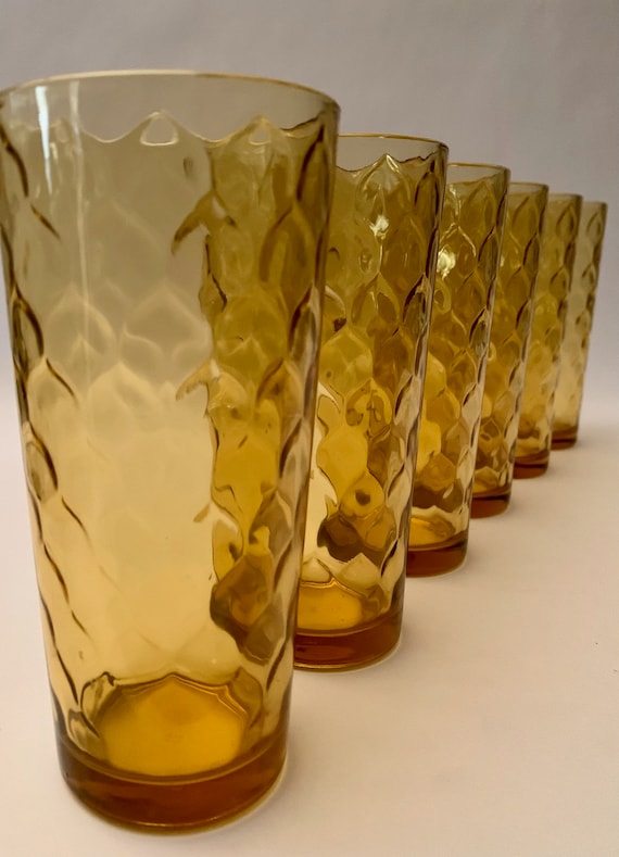 【ヴィンテージ】Anchor Hocking アンバーガラス Vintage Anchor Hocking Amber Glass Dishes- Sandwich - Desert