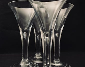 Elegant Pulled Stem with Bubble heavy Cocktail Glasses - Set of (2)