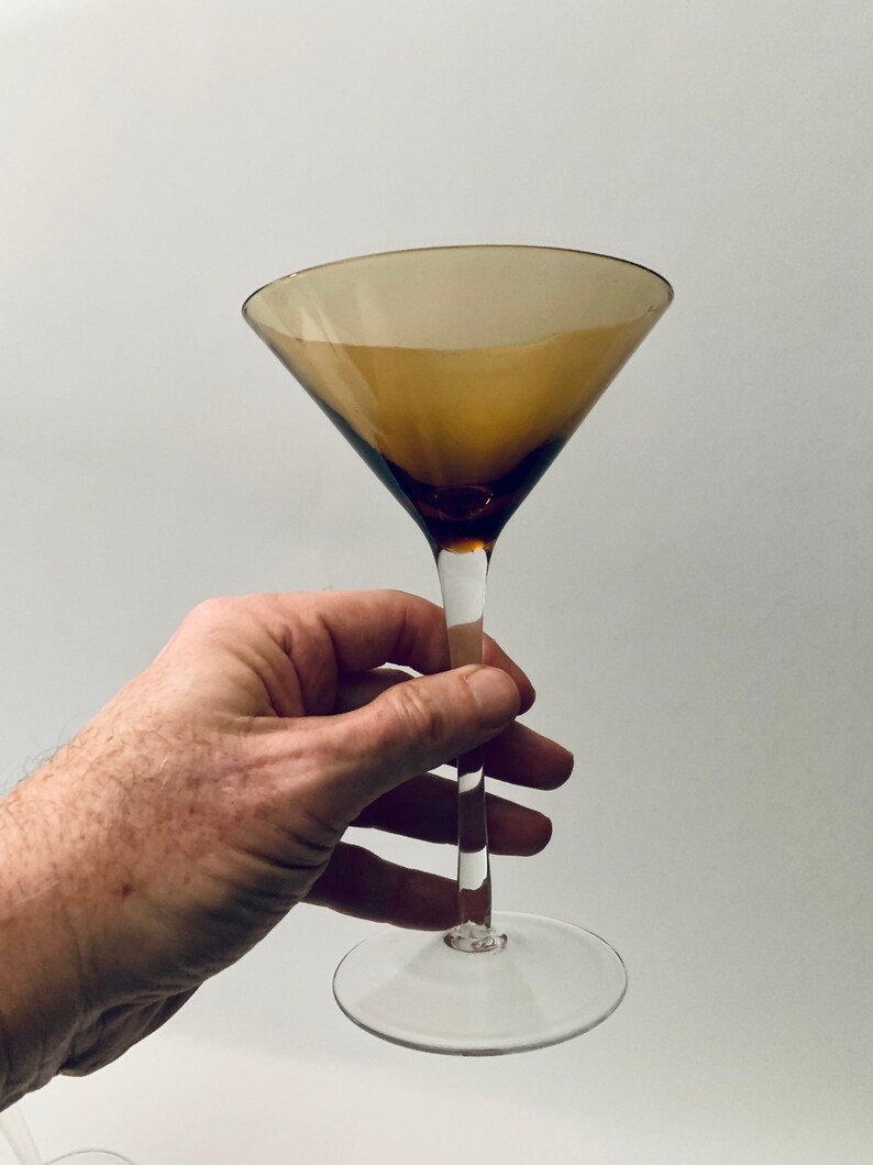 Vintage Jewel Toned Martini Glasses Set of 3 Etsy