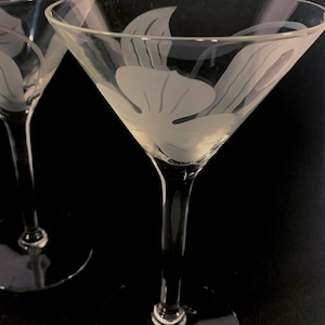 Vintage floral Martini Glasses - Set of (2)