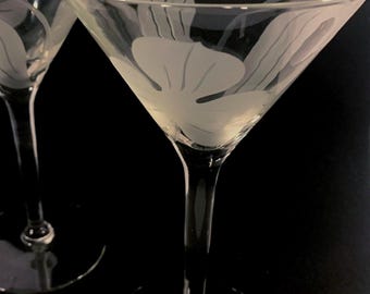 Verres à martini floraux vintage - Lot de (2)