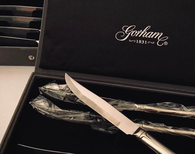 Gorham Meredith Silver Steak Knives Stainless Steel Set of 4 Etsy