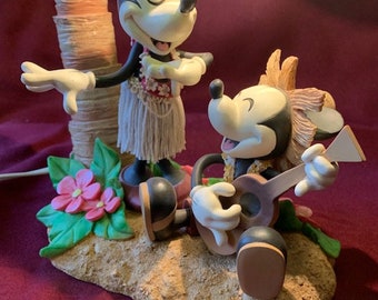 その他 Disney Mickey & Minnie Jungle Lamp Authentic Mickey & Minnie Mouse Disney Hawaiian Palm Tree Lamp