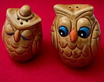 Vintage Owl Salt and Pepper Shakers