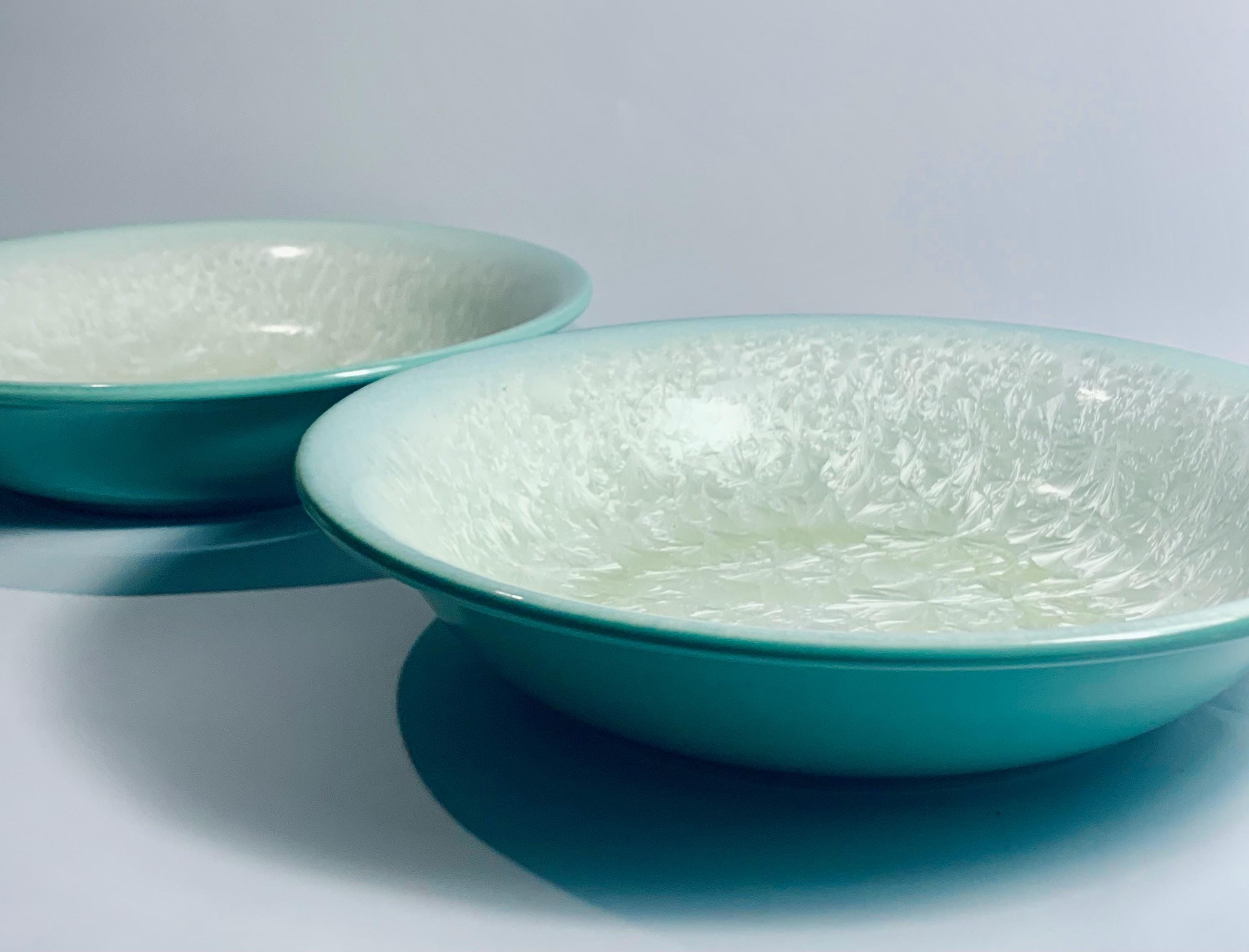 Vintage Portmeirion Starfire Pasta Bowl: Green and White Stoneware