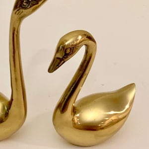 Mid-Century Modern Brass Swans