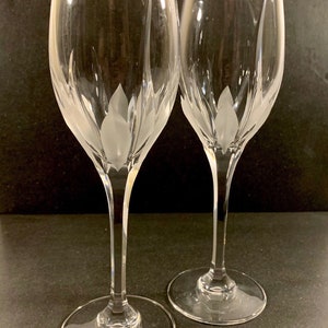 Mikasa Flame D’Amore Water Glasses, 24% Lead Crystal, c.1991+ — Set of Two (2)