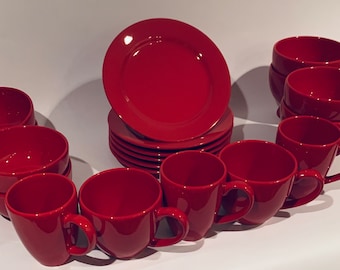 Vintage Noble Excellence “Candy Apple” Red Dinnerware, Germany - Sold Individually