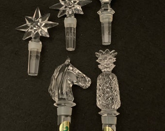 Auffälliger Waterford Kristall Flaschenstopper - Herzlichen Glückwunsch, Pferd, Ananas, Eichel - Einzeln verkauft